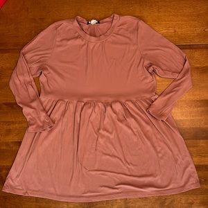 Mauve Pink Baby Doll Blouse